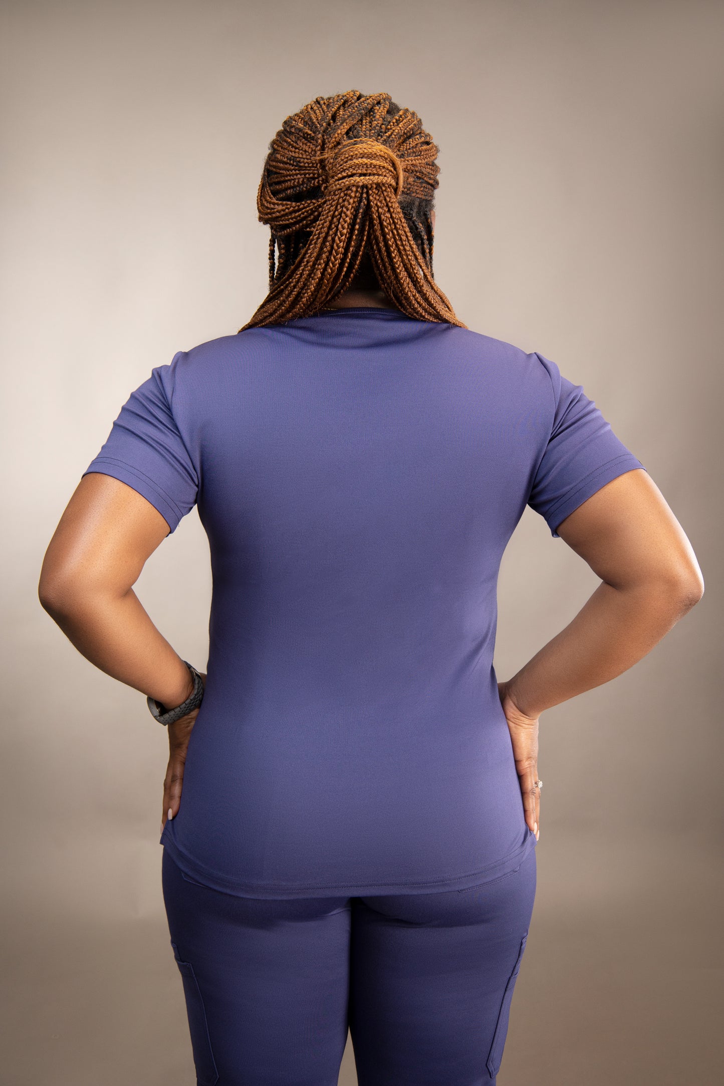 Navy Blue V-Neck Top